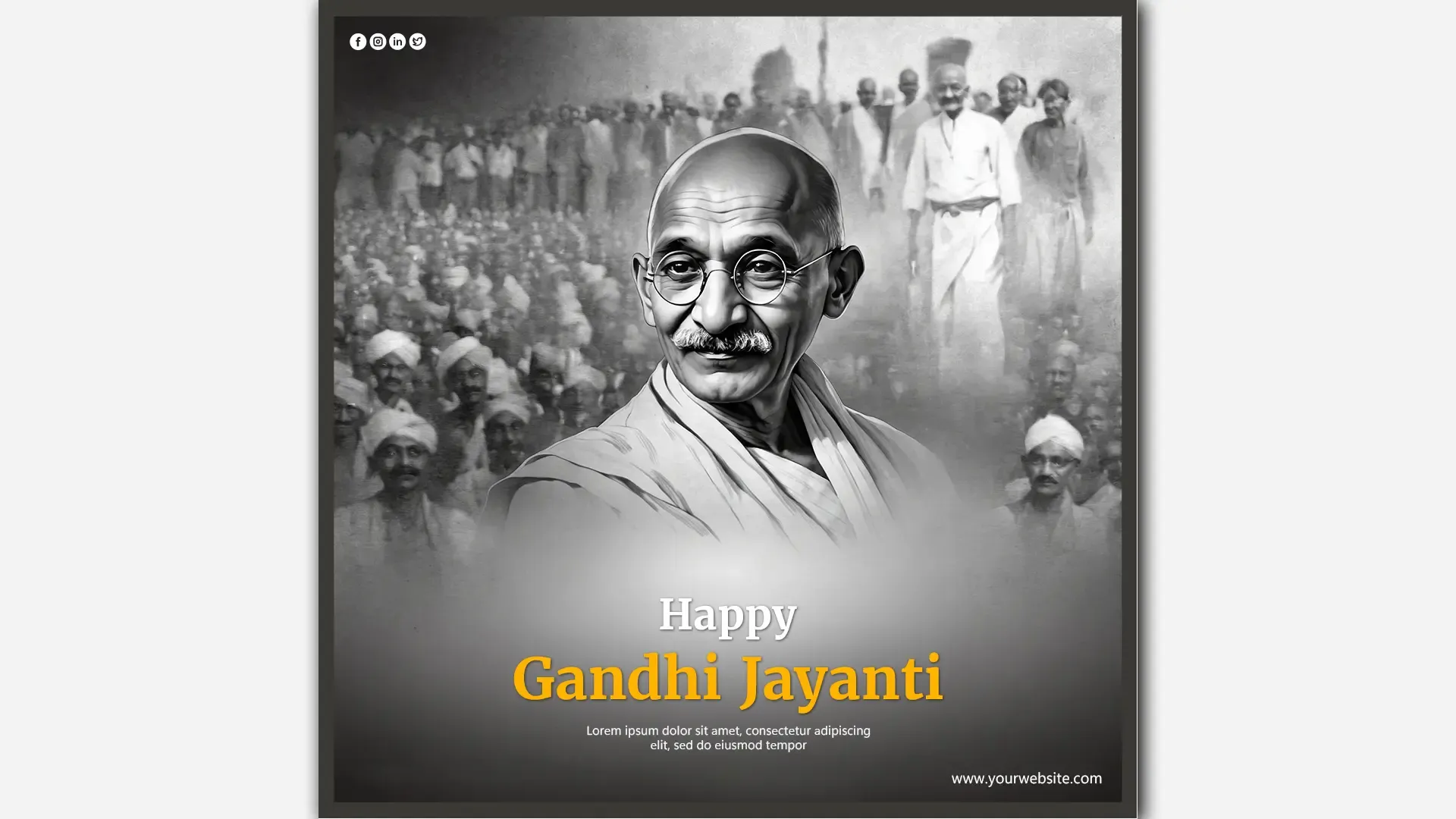 Celebrate Gandhi Jayanti with this Black and White Instagram Post Design